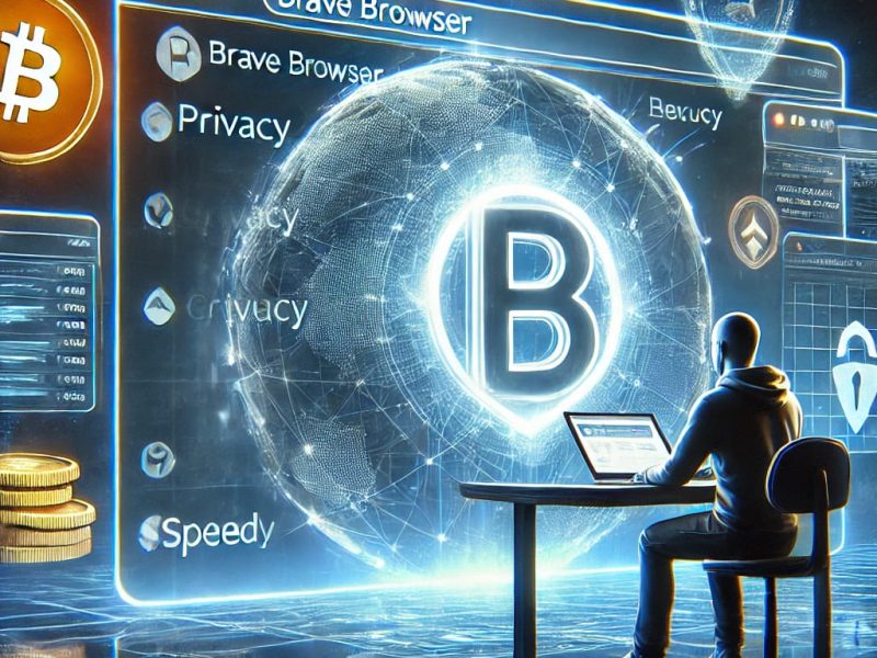 Brave Browser in RunApps: Secure and private cloud browsing with a futuristic digital interface, featuring privacy shields, crypto rewards, and fast performance.