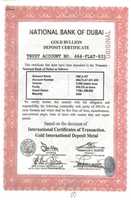 Free download 1974 UAE DUBAI Gold Bullion Deposit Certificate free photo or picture to be edited with GIMP online image editor
