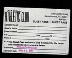 Free download 1991 SANTA BARBARA ATHLETIC CLUB GUEST PASS CA 93101 free photo or picture to be edited with GIMP online image editor