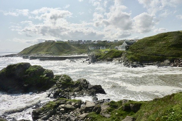 Free download Aberdeenshire Collieston Rough Sea -  free photo or picture to be edited with GIMP online image editor