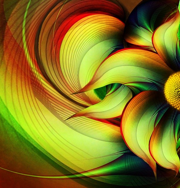 Free download Abstract Digital Flower -  free illustration to be edited with GIMP free online image editor