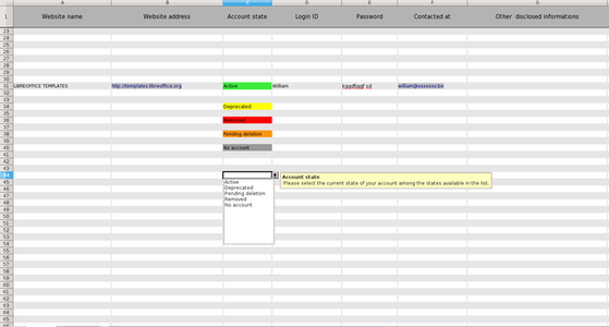 Free download Account ID manager DOC, XLS or PPT template free to be edited with LibreOffice online or OpenOffice Desktop online