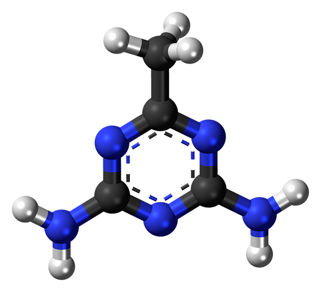 Téléchargement gratuit de la structure de la molécule d'acétoguanamine - illustration gratuite à modifier avec l'éditeur d'images en ligne gratuit GIMP