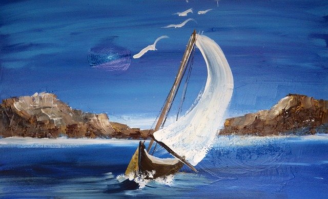 Free download Acrylic Painting Ship Sea -  free illustration to be edited with GIMP free online image editor