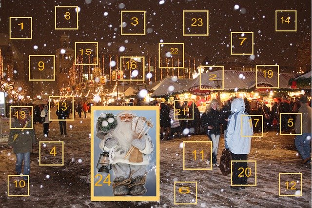 Free download Advent Calendar Winter -  free illustration to be edited with GIMP free online image editor