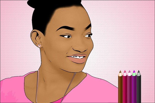 Free download African Woman Drawing Beauty -  free illustration to be edited with GIMP free online image editor