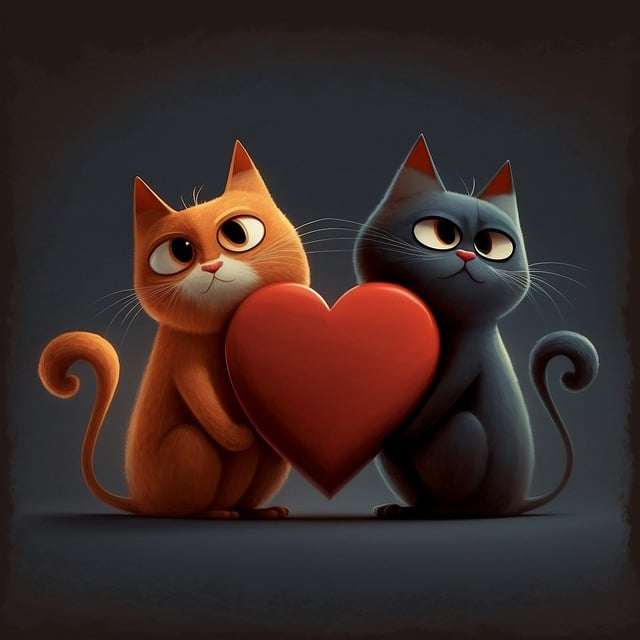 Free download ai generated cats heart love free picture to be edited with GIMP free online image editor