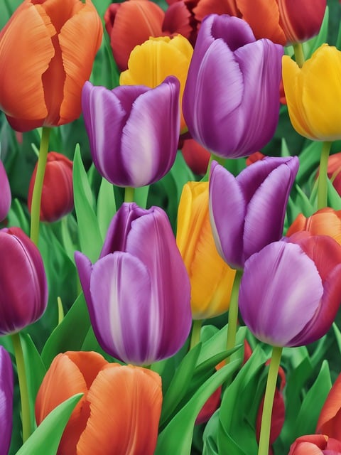 Free download ai generated colored tulips tulips free picture to be edited with GIMP free online image editor