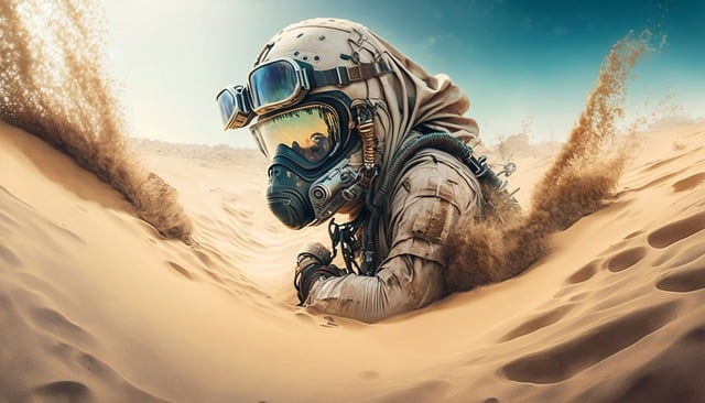 Free download ai generated diver desert sand free picture to be edited with GIMP free online image editor