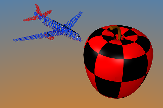 Free download Airplane Apple 3D -  free illustration to be edited with GIMP free online image editor