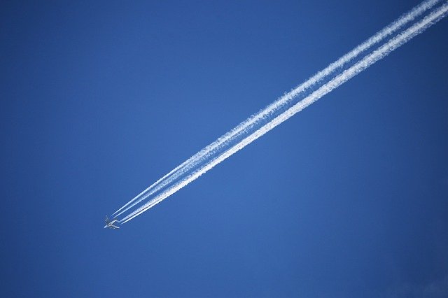 Free download Airplane Jet Condensation Track -  free photo or picture to be edited with GIMP online image editor