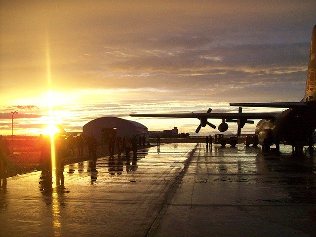 Free download Airport Hercules Sunset -  free photo or picture to be edited with GIMP online image editor