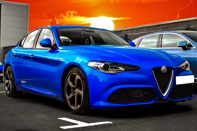 Free download Alfa Romeo Giulia Saloon Sunset -  free photo or picture to be edited with GIMP online image editor