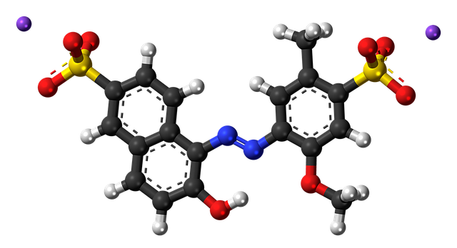 Free download Allura Red Molecule Model -  free illustration to be edited with GIMP free online image editor