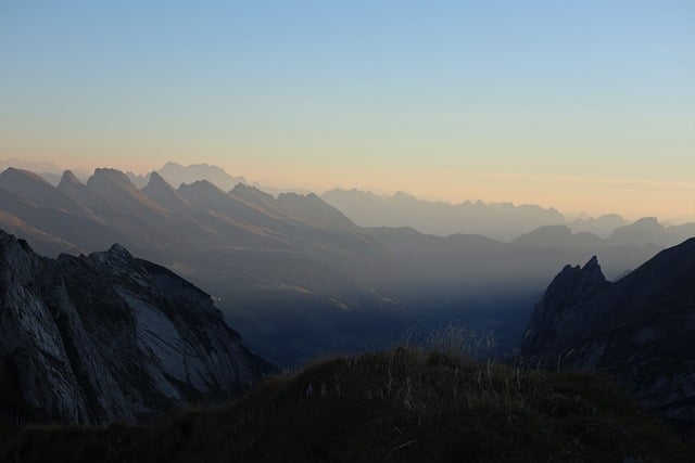 Free download alpstein mountains sunset fog peak free picture to be edited with GIMP free online image editor