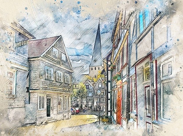 Free download Altstadt Hattingen Ruhr Trail -  free illustration to be edited with GIMP free online image editor