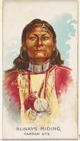 Free download Always Riding, Yampah Ute, from the American Indian Chiefs series (N2) for Allen & Ginter Cigarettes Brands free photo or picture to be edited with GIMP online image editor