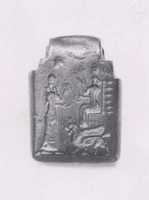 Free download Amulet with fighting demons; on reverse: Ishtar enthroned and worshiper free photo or picture to be edited with GIMP online image editor