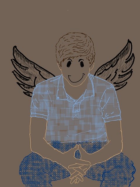 Free download Angel Smile Boy -  free illustration to be edited with GIMP free online image editor