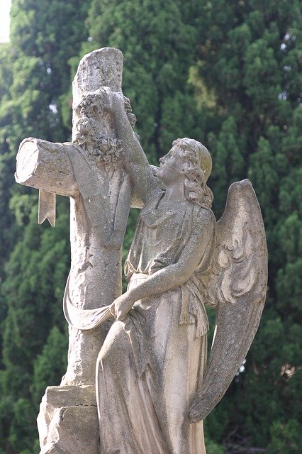 Free download Angel With Cross Cemetery Carmen -  free photo or picture to be edited with GIMP online image editor