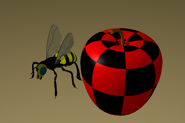 Free download Apple Bee 3D -  free illustration to be edited with GIMP free online image editor