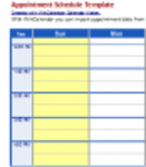 Free download Appointment Schedule Template Microsoft Word, Excel or Powerpoint template free to be edited with LibreOffice online or OpenOffice Desktop online