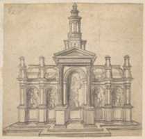 Free download Architecturally-Shaped Tabernacle with a Saint and Four Putti free photo or picture to be edited with GIMP online image editor