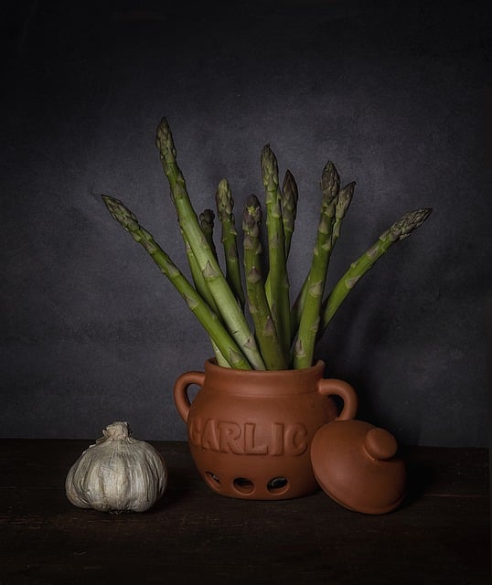 Free download asparagus garlic food pot ceramic free picture to be edited with GIMP free online image editor