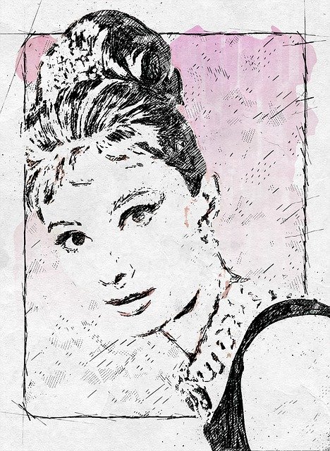 Free download Audrey Hepburn Actress Vintage -  free illustration to be edited with GIMP free online image editor