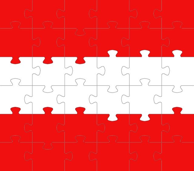 Free download Austria Flag Puzzle -  free illustration to be edited with GIMP free online image editor