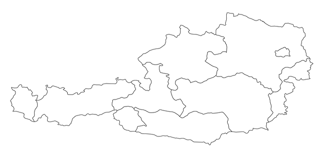 Free download Austria Map Regions Land Borders -  free illustration to be edited with GIMP free online image editor