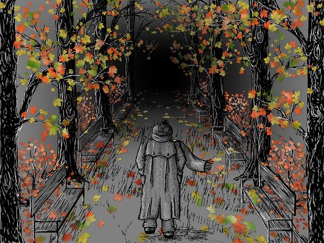 Free download Autumn Depression The Lone -  free illustration to be edited with GIMP free online image editor