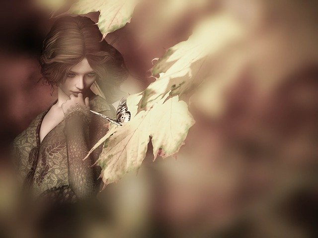 Free download Autumn Girl Butterfly -  free illustration to be edited with GIMP free online image editor