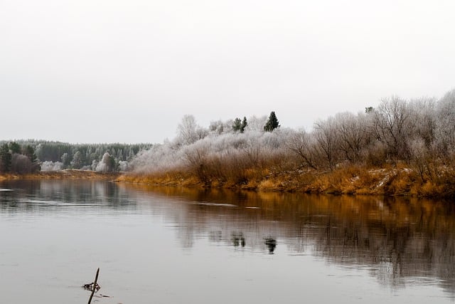 Free download autumn river frost nature cold free picture to be edited with GIMP free online image editor