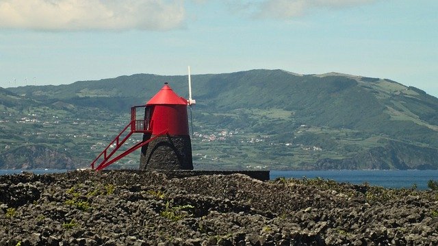 Free download Azores Pico Island Red Mill -  free photo or picture to be edited with GIMP online image editor