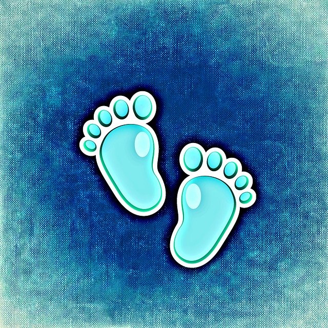 Free download Baby Feet Blue -  free illustration to be edited with GIMP free online image editor