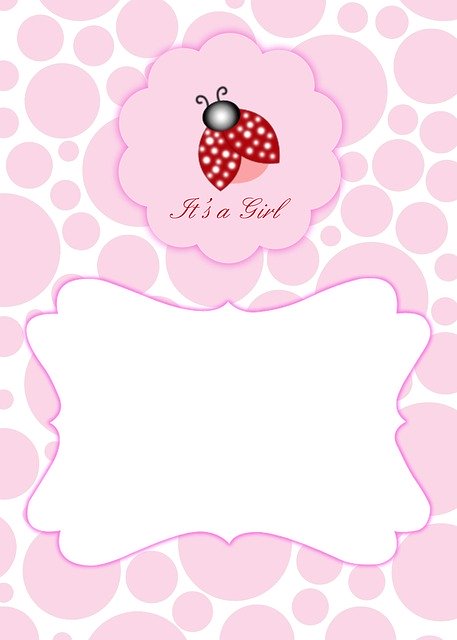 免费下载 Baby Shower Lady Bug Invite - 使用 GIMP 免费在线图像编辑器编辑的免费插图