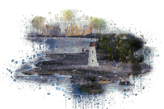 Free download Bahamas Lighthouse Caribbean -  free illustration to be edited with GIMP free online image editor