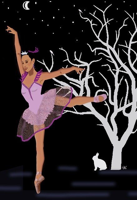 Free download Ballerina Tree Night Time -  free illustration to be edited with GIMP free online image editor