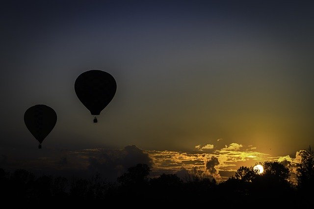 Free download Balloons Hot Air Sunset -  free photo or picture to be edited with GIMP online image editor