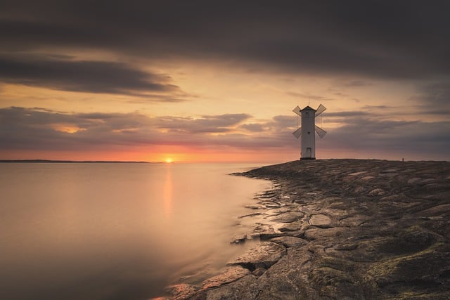 Free download baltic sea lighthouse ocean sunset free picture to be edited with GIMP free online image editor