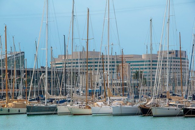 Free download barcelona boats port travel free picture to be edited with GIMP free online image editor