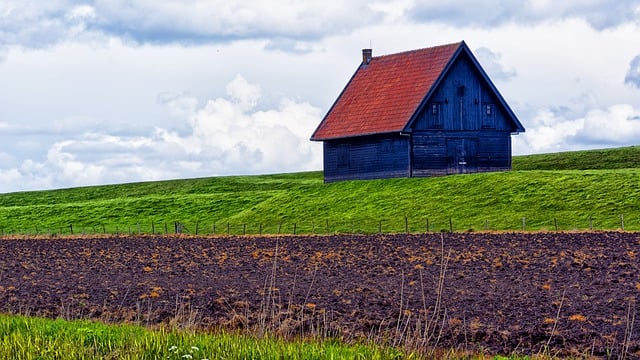 Free download barn dyke clouds lines landscape free picture to be edited with GIMP free online image editor