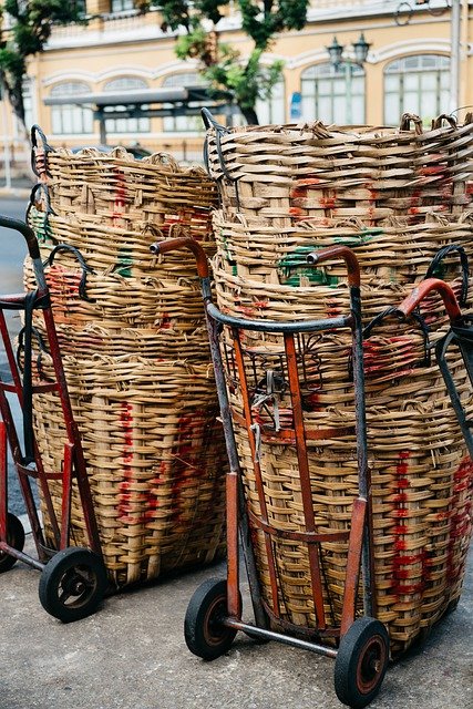 Free download basket craft hand trolley pile free picture to be edited with GIMP free online image editor