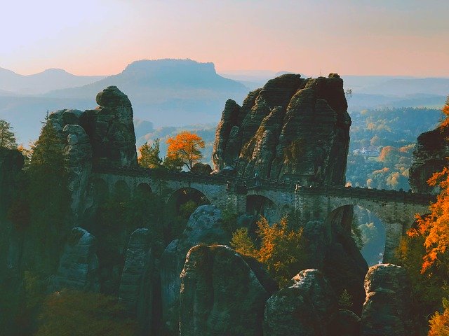 Free download Bastei Bridge Landscape -  free photo or picture to be edited with GIMP online image editor