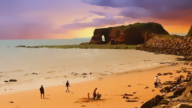 Free download Beach Artwork Summer -  free illustration to be edited with GIMP free online image editor