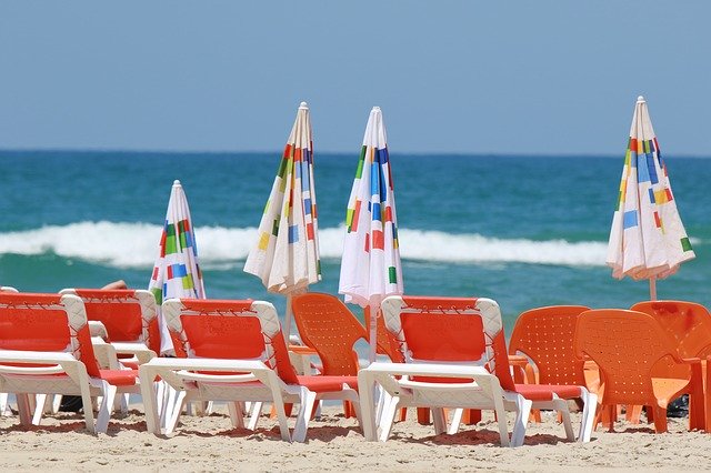 Free download Beach Chairs Umbrellas -  free photo or picture to be edited with GIMP online image editor