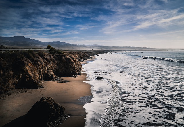 Free download beach cliff sea sand coast free picture to be edited with GIMP free online image editor