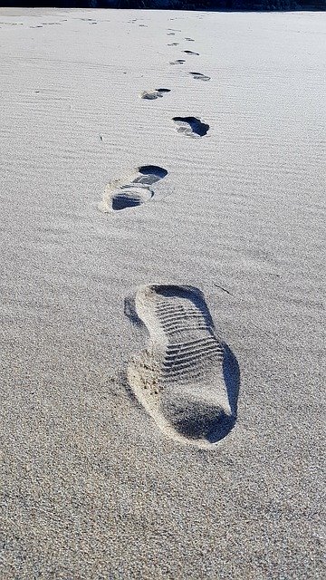 Free download Beach Footprint Sand Following In -  free photo or picture to be edited with GIMP online image editor