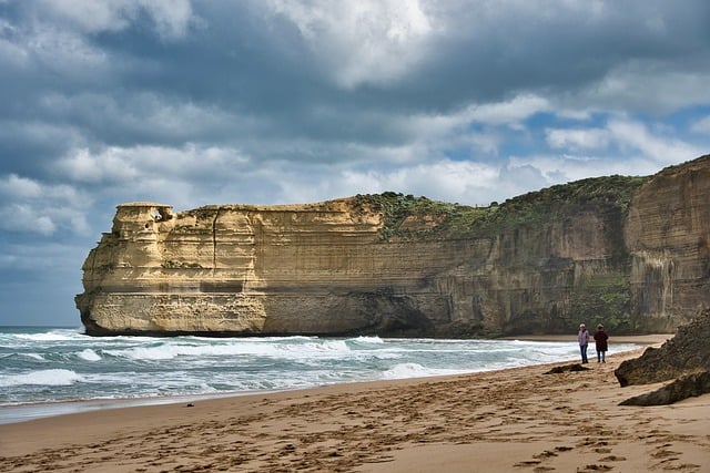 Free download beach ocean cliffs sky clouds free picture to be edited with GIMP free online image editor